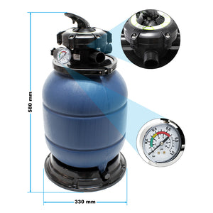 Filtro a sabbia con pompa autoadescante e valvola a 5 posizioni HZS-300, 380W, filtraggio acqua piscina
