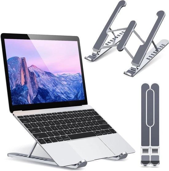 Stand per laptop premium, opvouwabile e ergonomico - 6 livelli di regolazione - contenitore ventilato per laptop - raffreddamento - adatto per laptop da 10-15,6 pollici