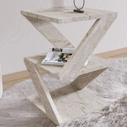Dovera, Tavolino da Salotto 2 Vani, 30x30x54h cm Bianco Marmo