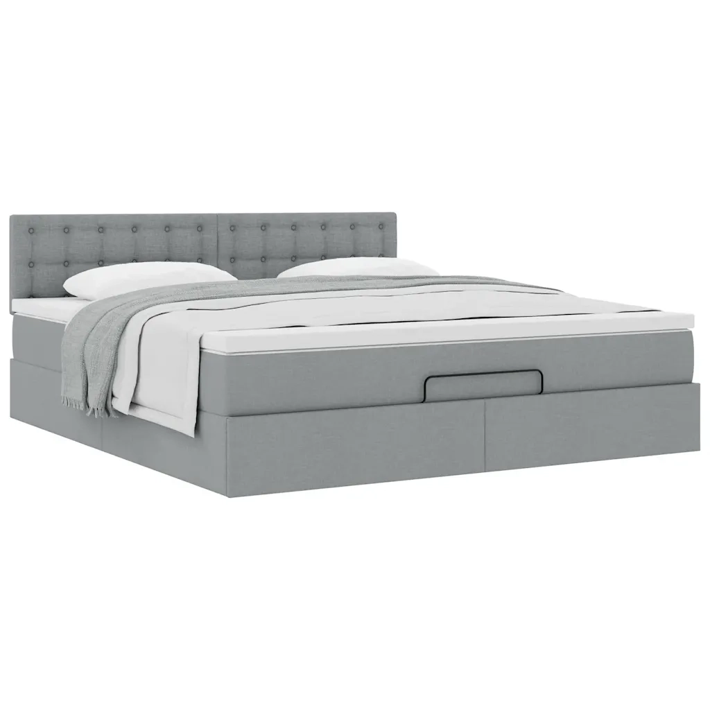 Struttura Letto Pouf con Materasso 180x200 cm in Tessuto 3311643