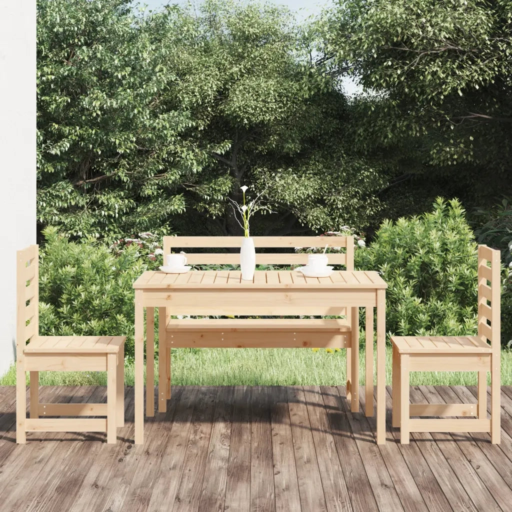 Set da Pranzo per Giardino 4 pz in Legno Massello di Pinocod mxl 76266