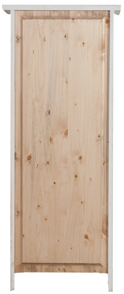 Biscottini Stipetto Country in legno massello di tiglio finitura bianca anticata L40xPR25xH98 cm. Made in Italy