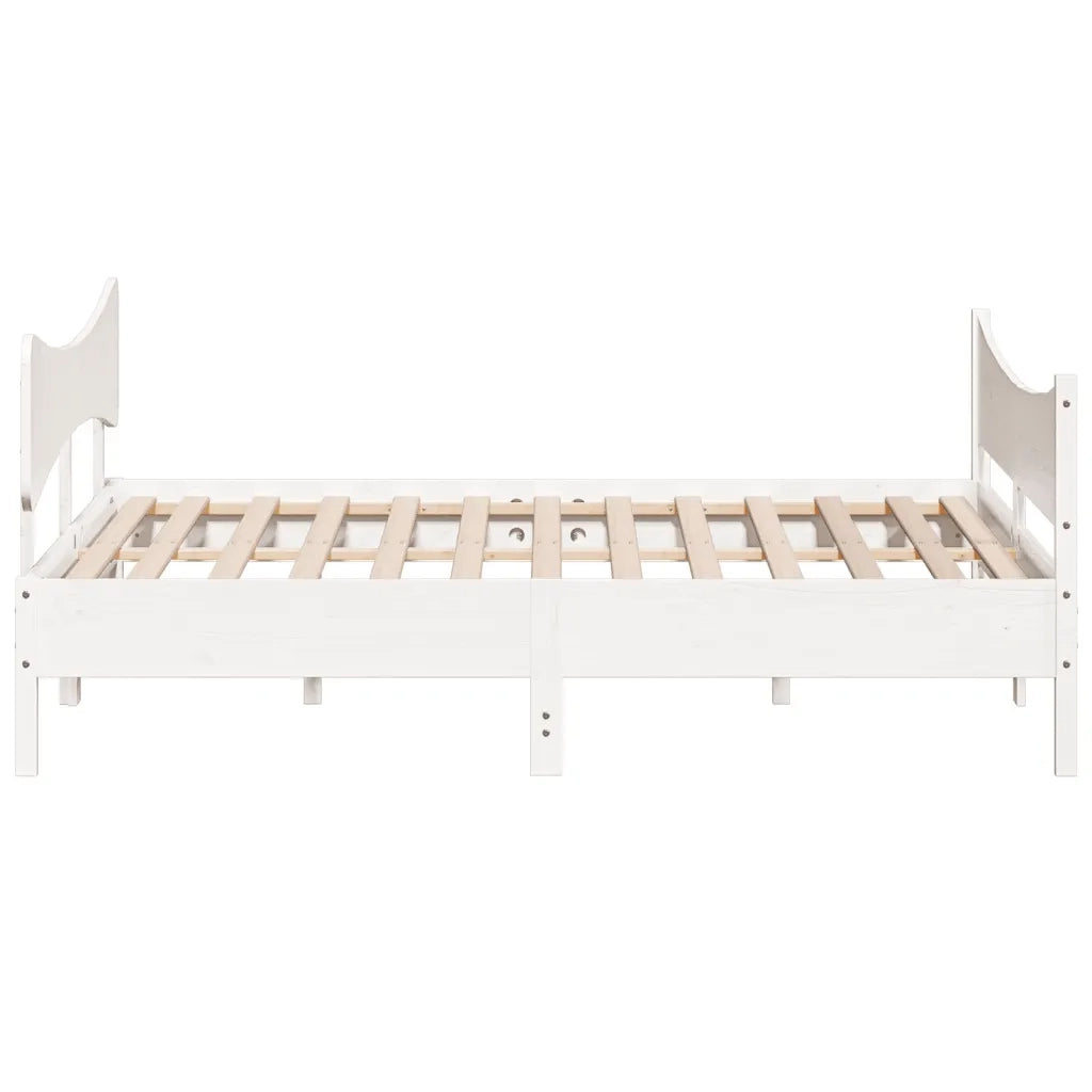 Giroletto senza Materasso Bianco 200x200 cm Legno Massello Pino