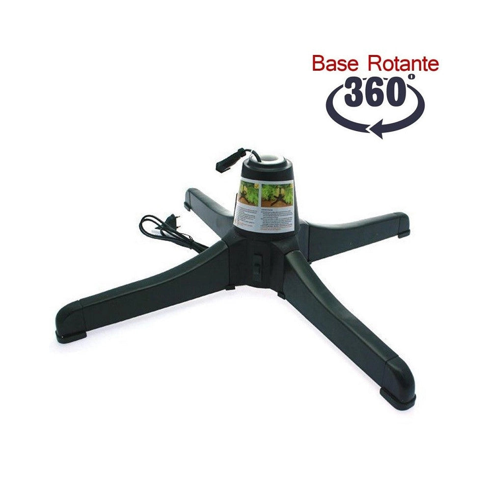 Trade Shop - Base Girevole Per Albero Di Natale Con Attacco Per Luci Rotante 360° -