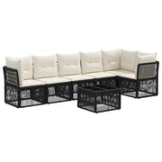 Set Divano da Giardino 7 pcs Nero polyrattan 3434224