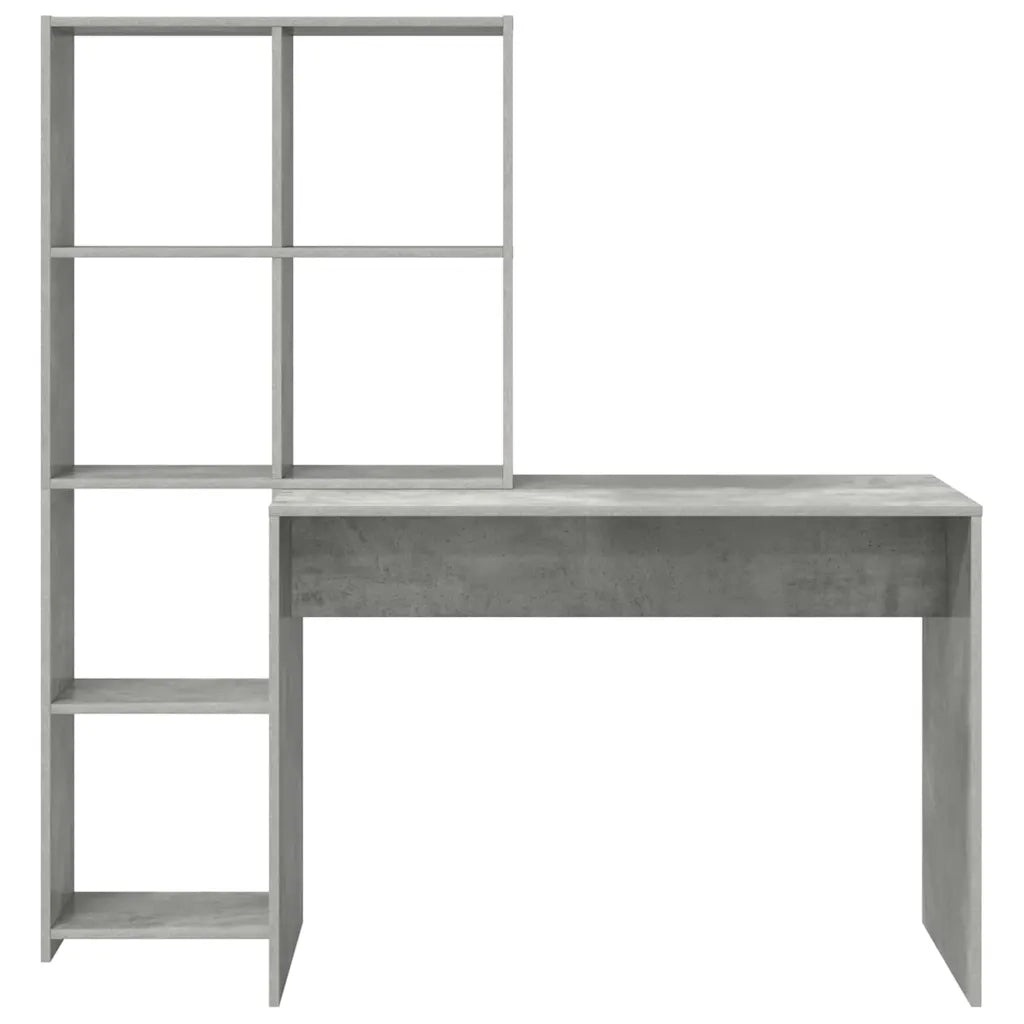 Scrivania con lo scaffale Grigio cemento 138,5 x 55 x 143 cm 3337252