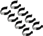 Sostegno a LED - Braccio - Acciaio Inossidabile - Braccio di Montaggio - Supporto - Piastrine a Stantuffo - Molla - Nero - Pacchetto da 8.