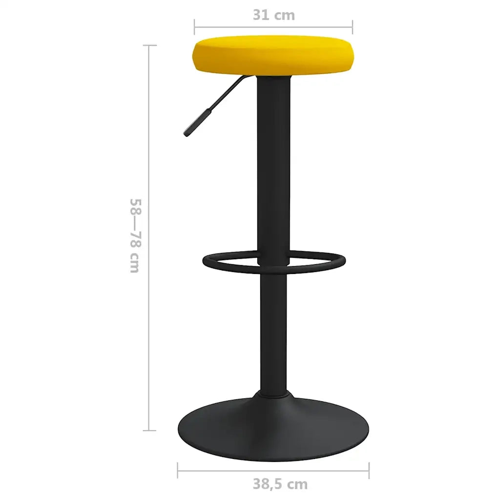 Sgabelli da Bar 2 pz Giallo Senape in Velluto 333150