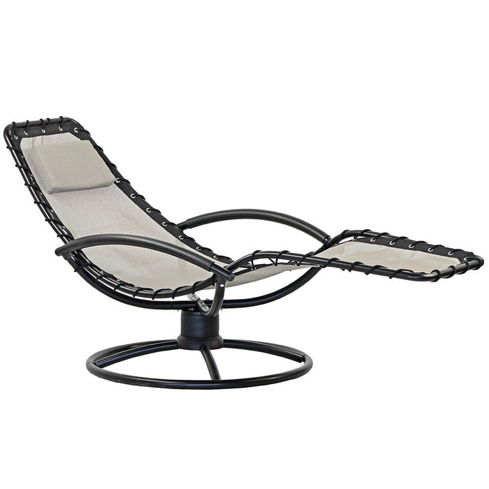 Sdraio chaise longue da Giardino ellittica 175x78x82 cm Twist Panna