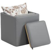 Pouf con vano contenitore ¨C zephmum ¨C similpelle grigio 40x40x40 cm