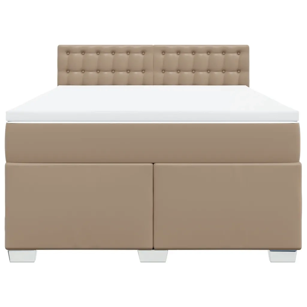 Giroletto a Molle con Materasso Cappuccino 160x200cm Similpelle