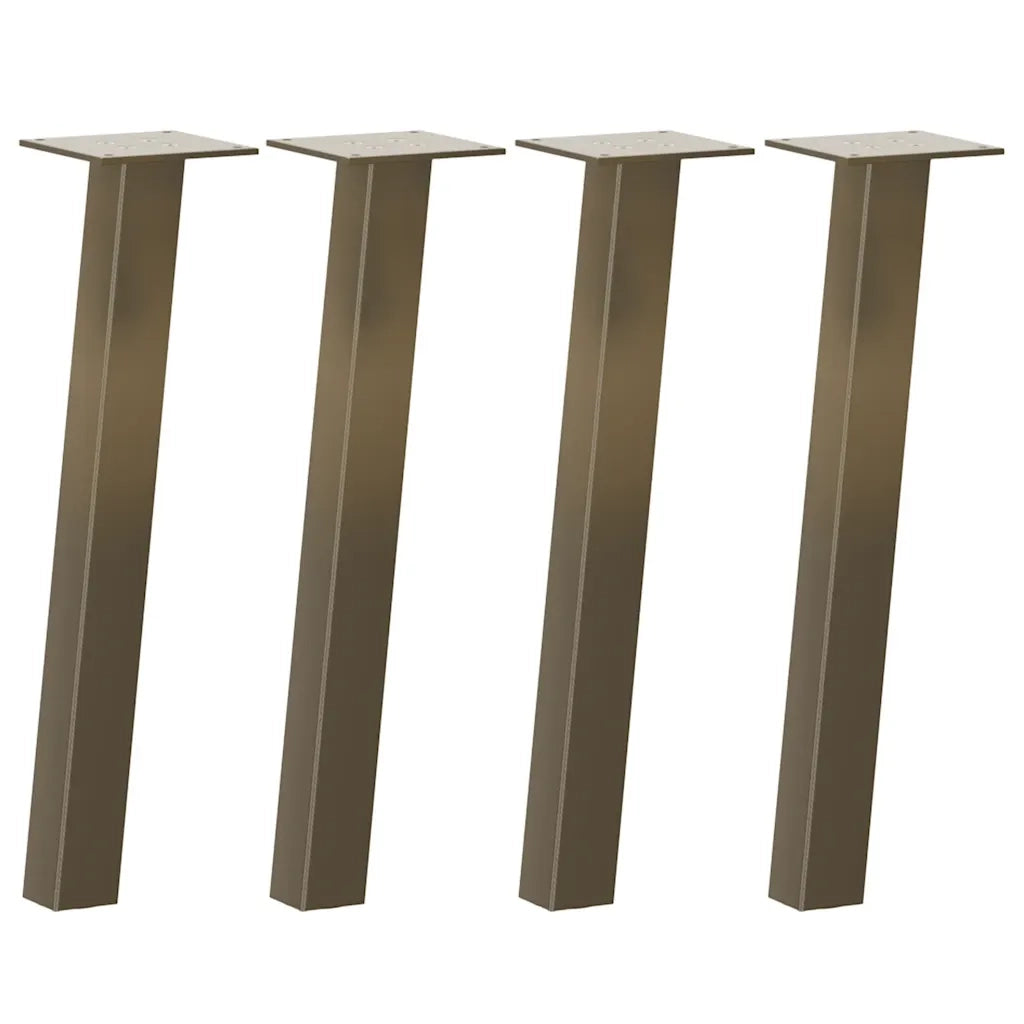 Gambe per tavolino da caffè 4 pz in acciaio naturale 42 cm Acciaio 4012491