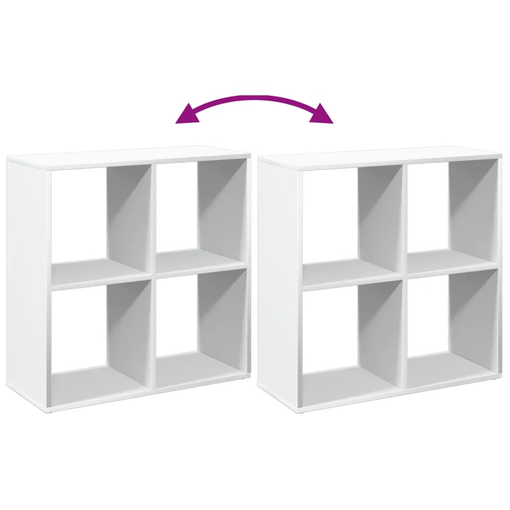 Libreria divisoria bianca 69,5x29x69,5 cm in legno ingegnerizzato 858003