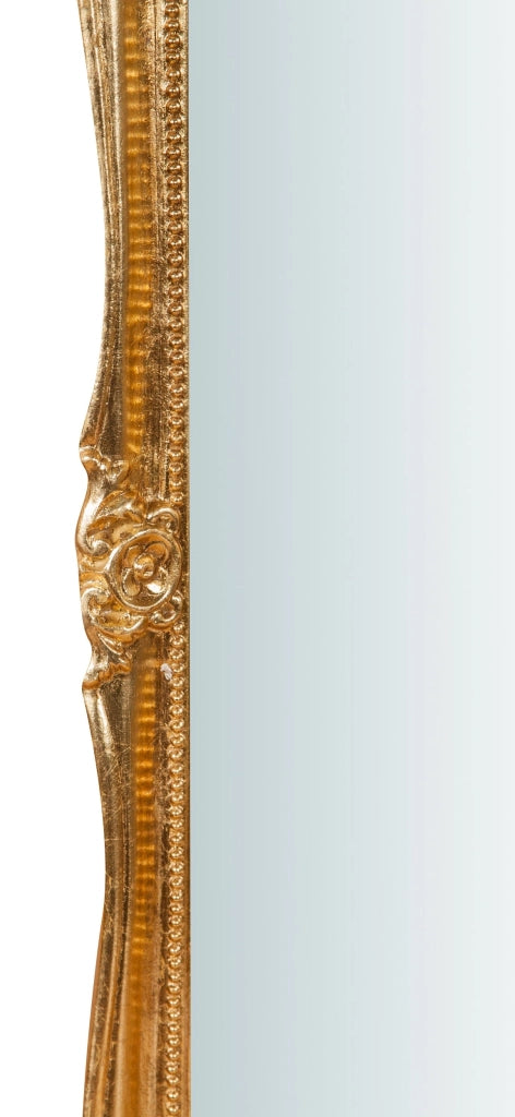 Biscottini Specchiera da parete in legno finitura foglia oro anticato L33xPR3xH79 cm Made in Italy