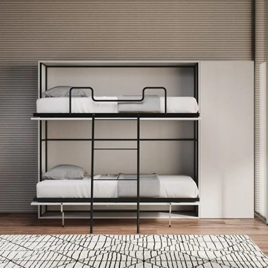 Letto doppio a scomparsa Kando comp.L bianco frassino