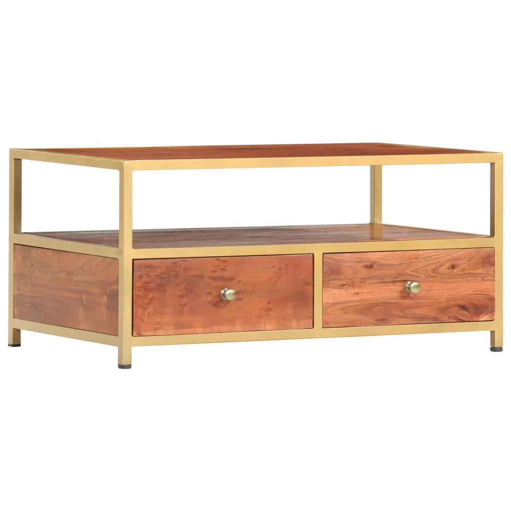 Tavolino da CaffÃ¨ 90x50x40 cm in Legno Massello di Acacia