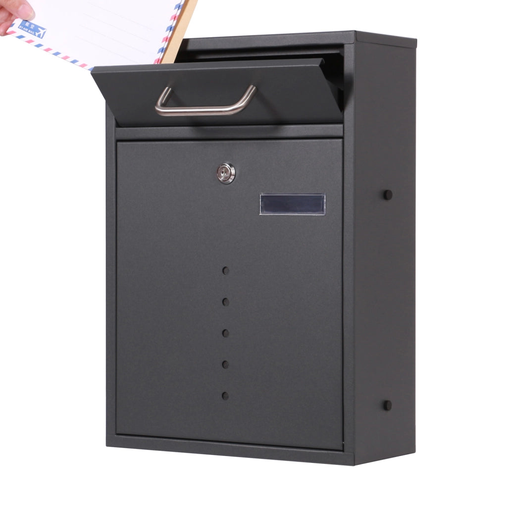 Cassetta delle lettere 2x2 V51 antracite Cassetta postale a muro Con serrature e finestre