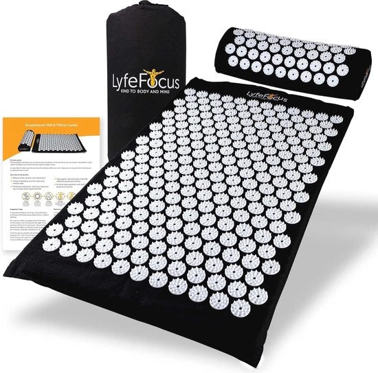 Set di Mat e Cuscino con Supporti per Acupressione - Massaggio con Spine Acupunturali per Alleviare Dolore alla Schiena, Collo e Spalle