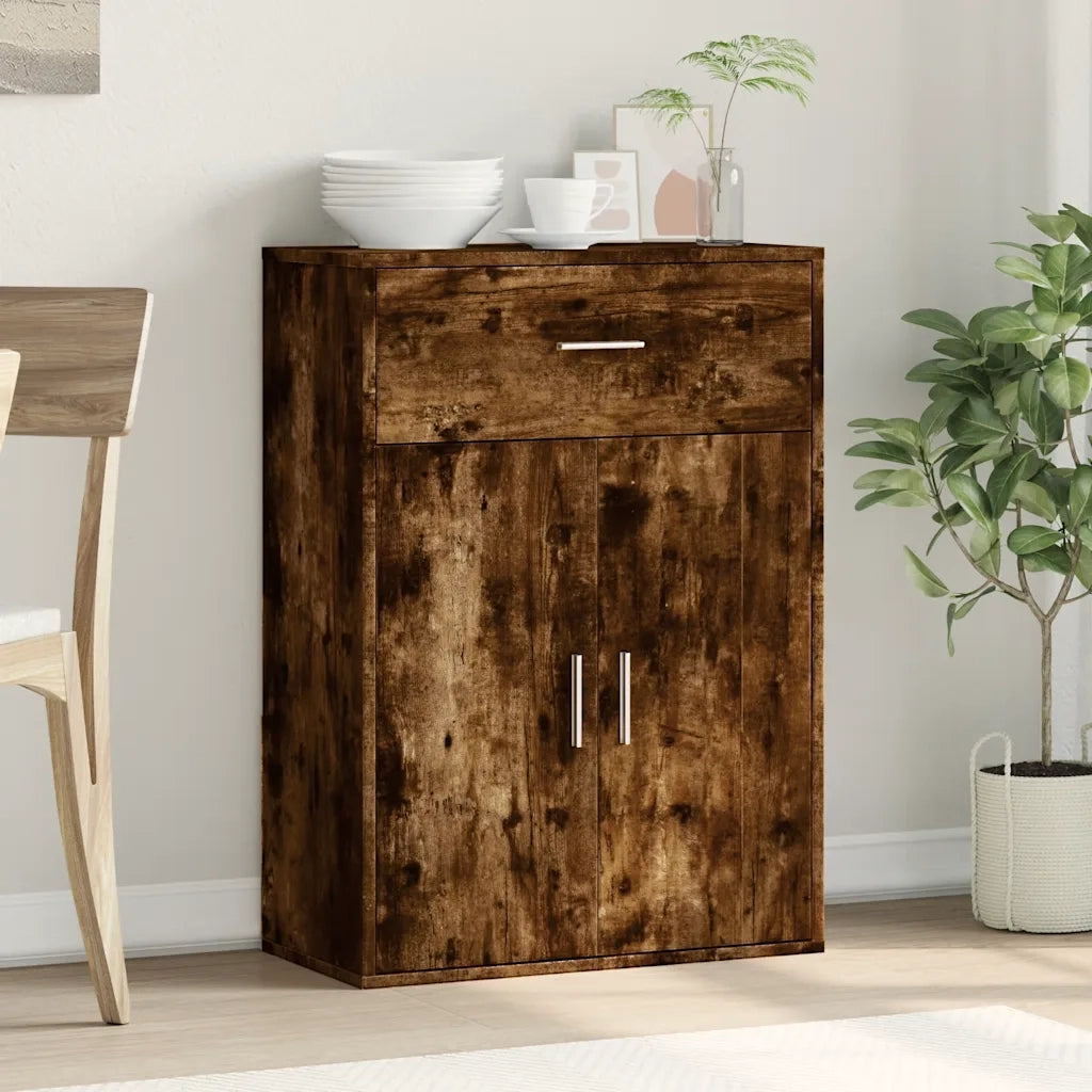 Credenza-Buffet-Armadio da cucina Rovere Fumo 60x30x84 cm in Legno Multistrato