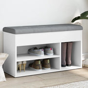 Panca-Sgabello Scarpiera Bianca 82x32x45,5 cm in Legno Massello