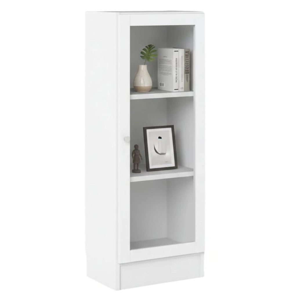 Libreria Goring, Scaffale da ufficio, Mobile portalibri, Biblioteca, 41x28 h107 cm, Bianco