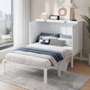 Letto a scomparsa verticale 90x200 cm bianco; design salvaspazio in legno