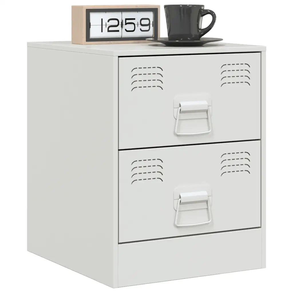 Comodini 2 pz Bianchi 34,5x39x44 cm in Acciaio 841630