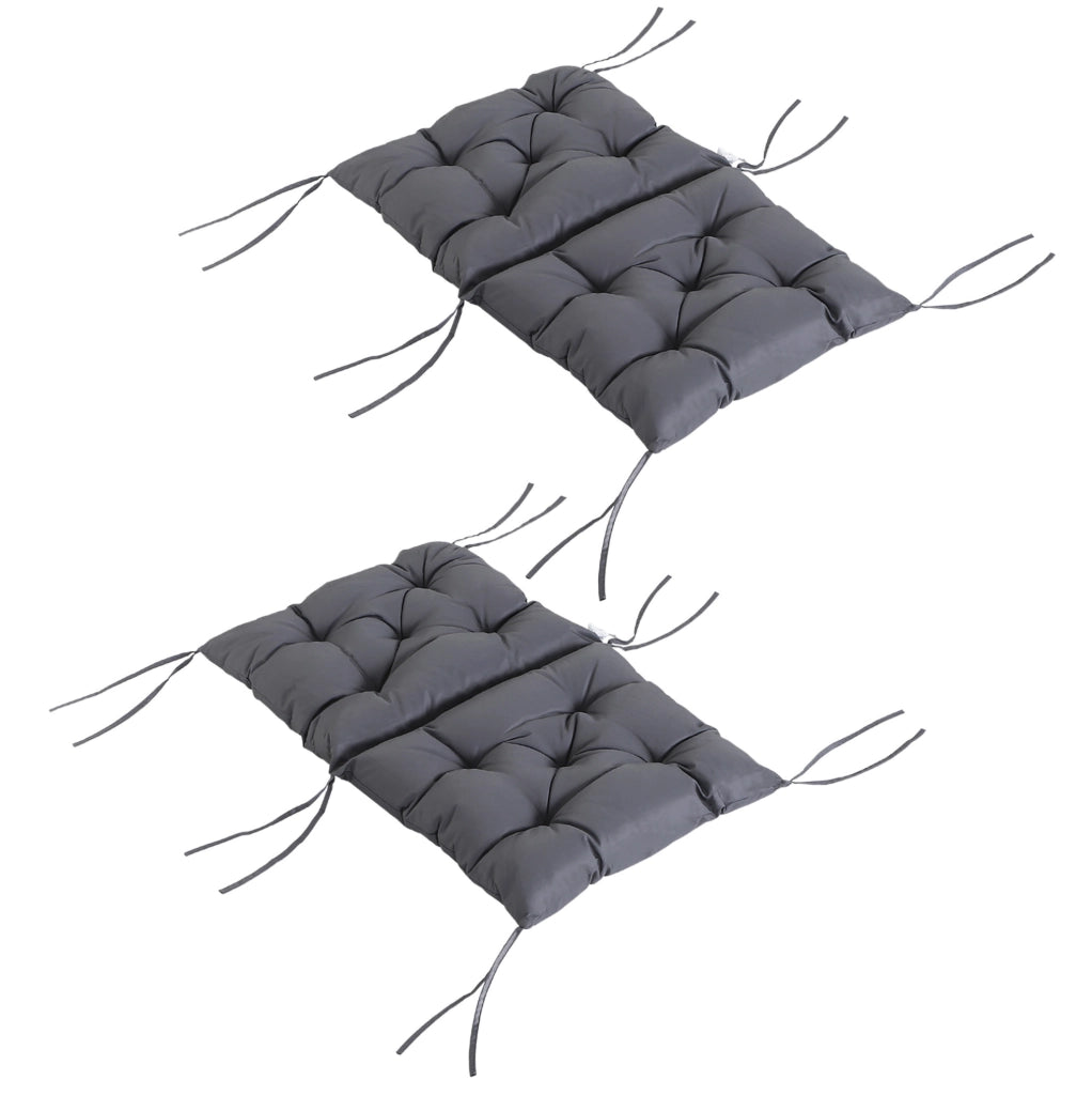 Set di 2 cuscini per sedia 98x50x8 cm con imbottitura in schiuma grigio