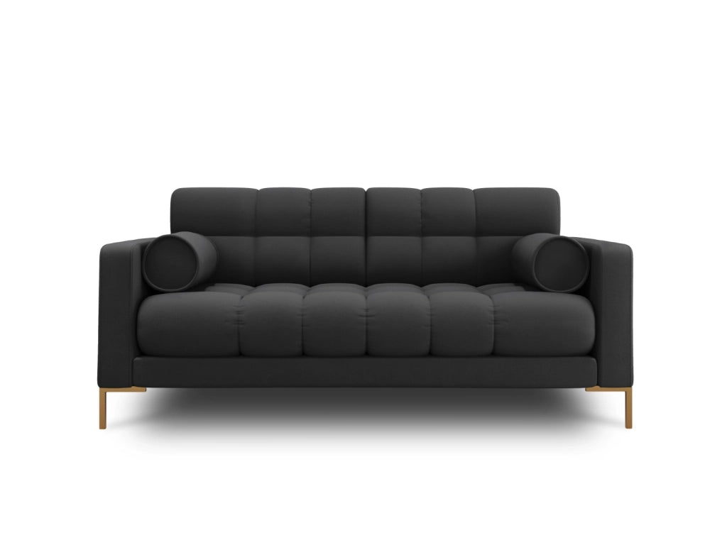Cosmopolitan Design - Divano "Bali" 2 posti in tessuto strutturato grigio scuro 
