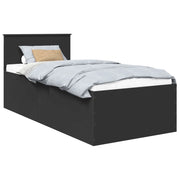 Letto singolo | Letto per adulti | Struttura del letto Nero 75 x 190 cm Legno multistrato