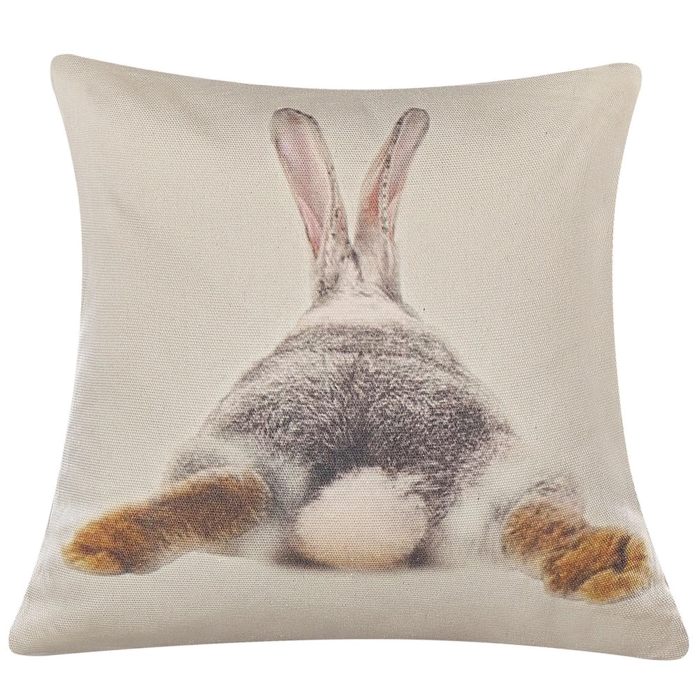 Set di 2 cuscini decorativi in cotone tortora stampa coniglietto pasquale 45 x 45 cm quadrati