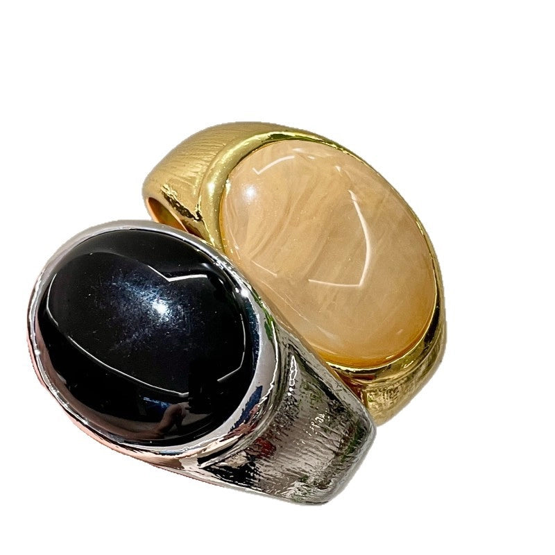 Bracciale ovale di cristallo dal design ricercato, con apertura regolabile, impreziosito da pietre preziose artificiali, robusto e versatile, in stile cinese moderno.