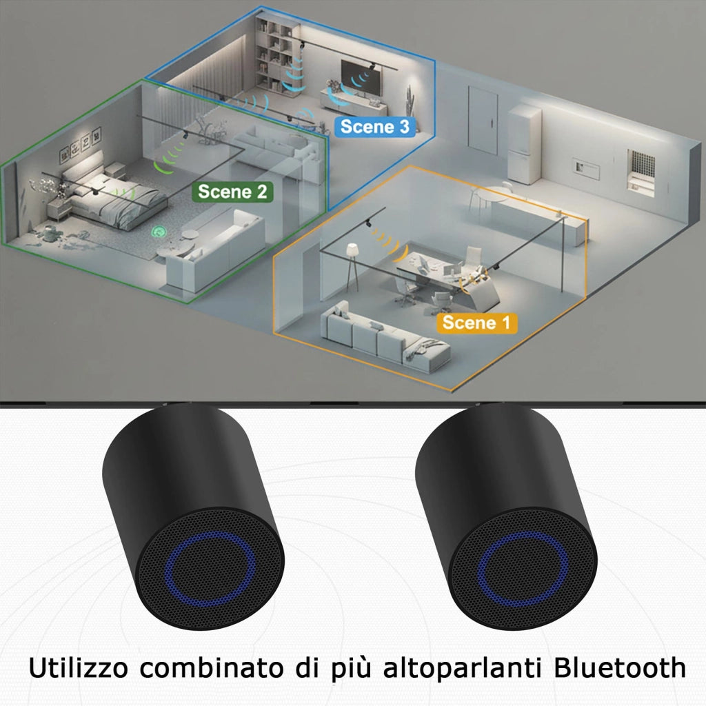 Cassa Speaker Bleutooth per Binario Track Magnetico 48V 20W Audio HI-FI Stereo Negozio Ristorante Showroom