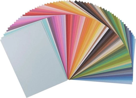 Papier per scrapbooking 216 g/m² A4 60 pezzi - colori vivaci - texture - per cartoline - fioritura - stampe - lavori di carta manuale