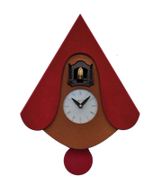Orologio con cucù New W con cassa in mdf e tetto Made in Italy