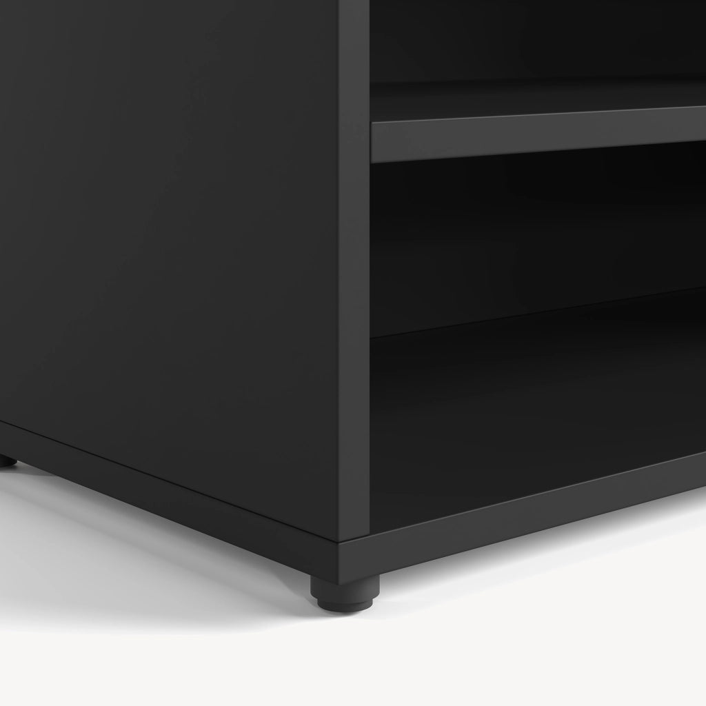 Panchina Portascarpe Gentofte con Seduta Imbottita a Ribalta 46x60x30 cm Nero/Grigio [en.casa]