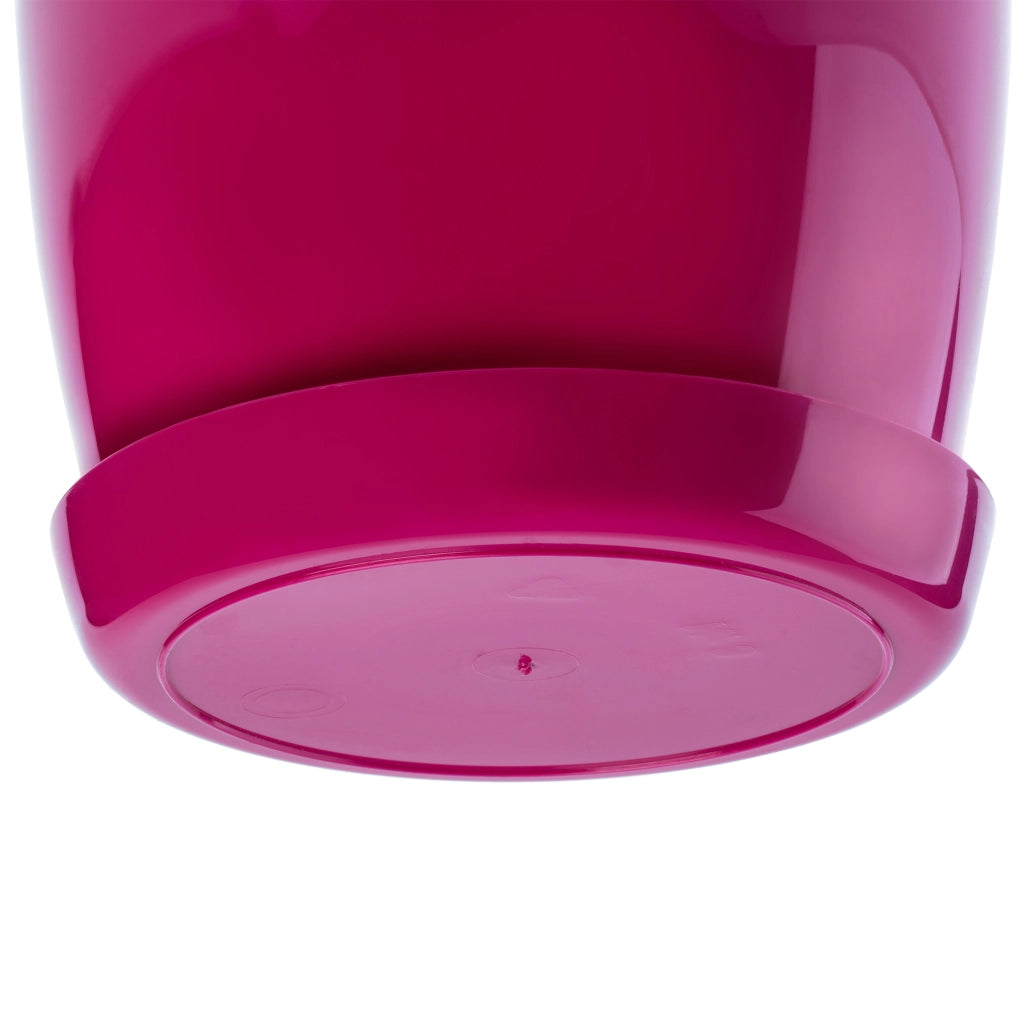 Vaso da fiori KADAX con sottovaso e coperchio in plastica, 20 cm, rosa.