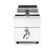 Friggitrice ad induzione con rubinetto di scarico - 8 l, HENDI, 8L, Grigio chiaro
