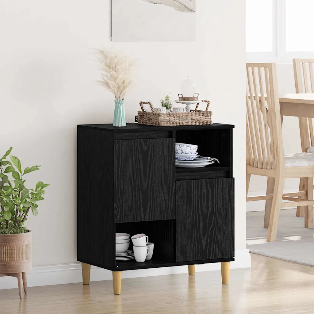 Credenza-Buffet-Armadio da cucina Rovere nero 35 x 60 x 70 cm Legno multistrato