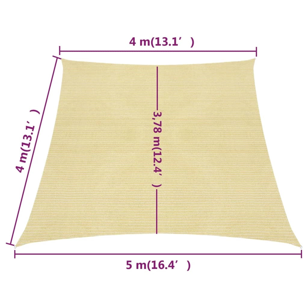 Vela ombreggiante/ombrellone 160 g/m² HDPE 4/5 x 4 m beige 02_0008978