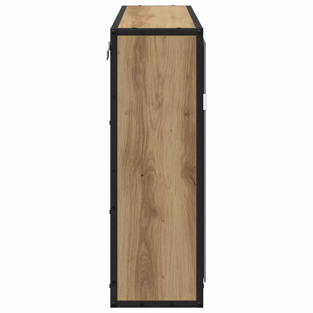 Scaffale da parete con porta Rovere artigianale 65 x 20 x 60 cm
