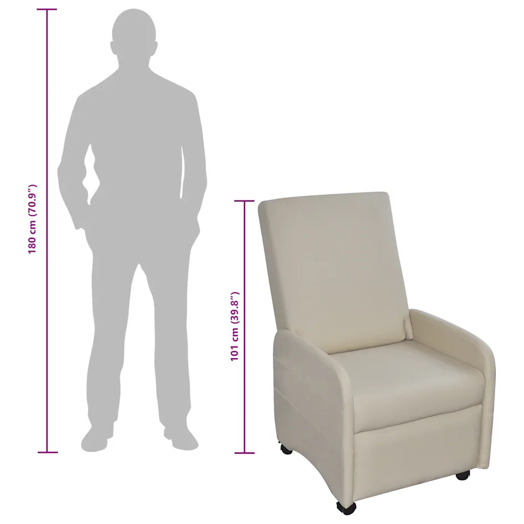 Poltrona Reclinabile Crema in Similpelle 241680
