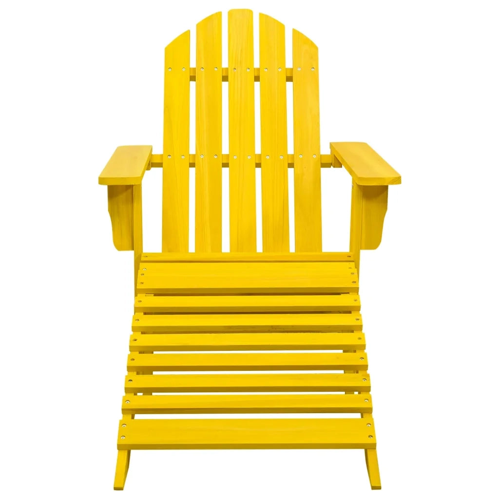Sedia Giardino | Sedie da Esterno Adirondack con Ottomana Massello di Abete Gialla