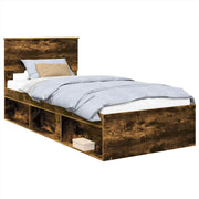 Letto singolo | Letto per adulti | Struttura del letto Rovere fum¨¦ 75 x 190 cm Legno multistrato