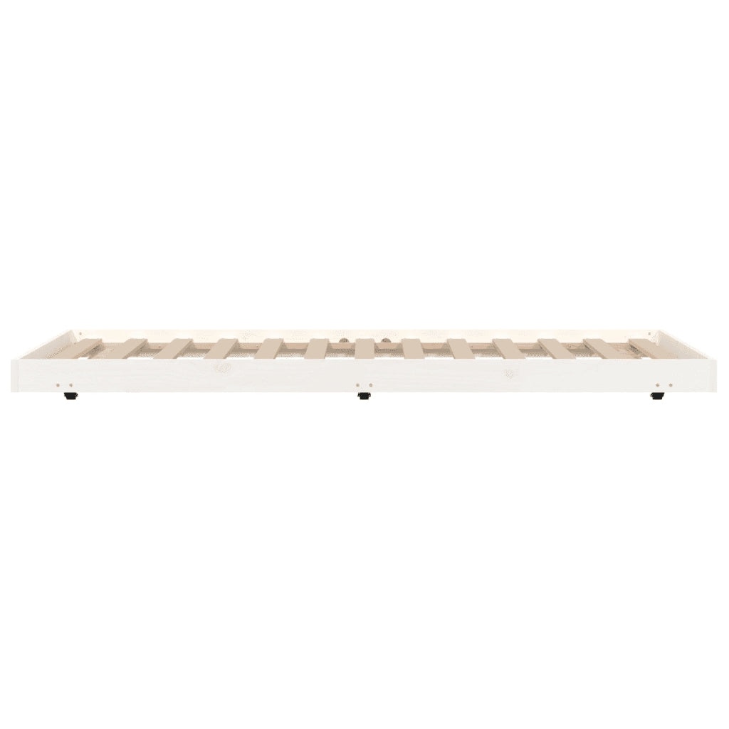 Giroletto senza Materasso Bianco 75x190 Legno Massello di Pino