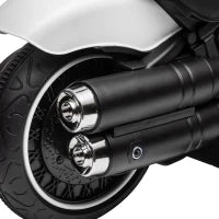 Moto Elettrica per Bambini 18-36 Mesi con Rotelle e Fanale, 76x42x57 cm, Bianco e Nero