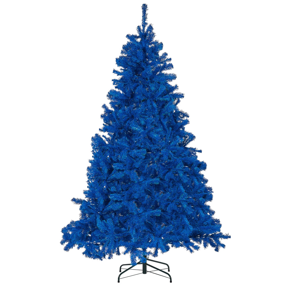 Albero di Natale artificiale Base in metallo PVC tradizionale 210 cm blu