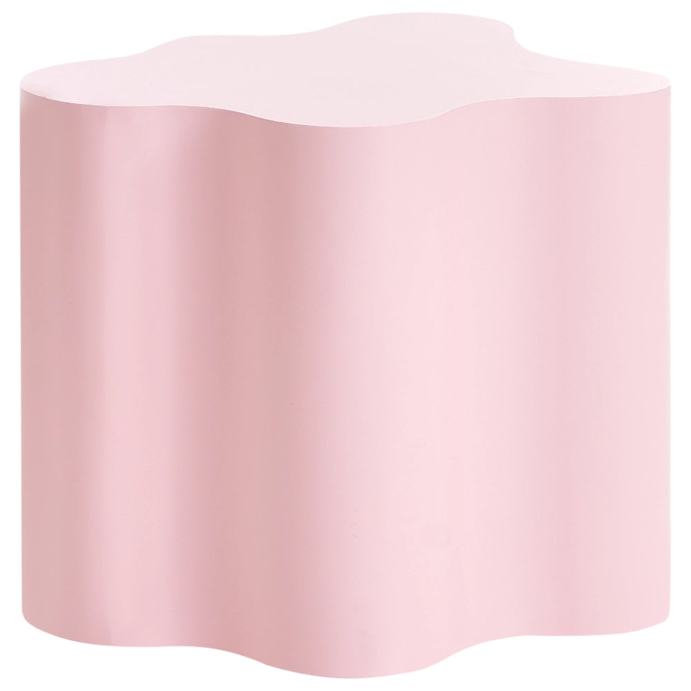 Tavolino rosa pastello Piano in MDF Base in metallo ø 50 cm Design moderno Soggiorno