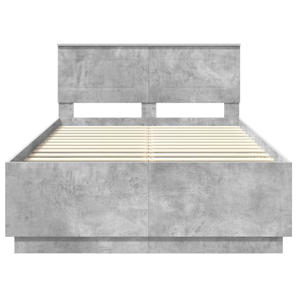 Struttura del letto con testiera-Giroletto con Testiera Grigio cemento 135 x 190 cm 259478