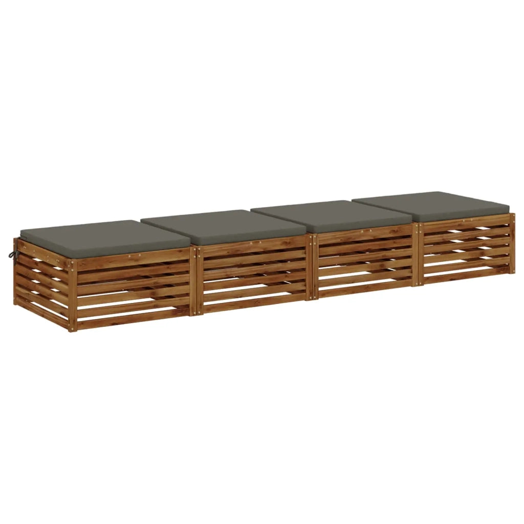 Cuscini per Sedia in 4 Pezzi SOEST 4 pz 100% Poliestere Grigio 944838